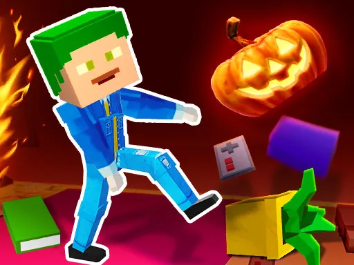 Imagem promocional do personagem do jogo andando junto com uma abóbora de halloween