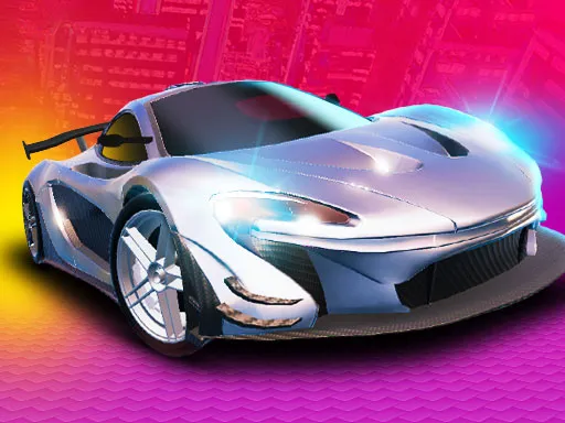 Imagem promociona do jogo Grand Cyber City, com um carro cinza na imagem